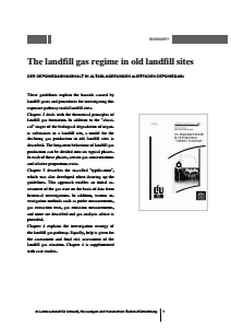 Bild der Titelseite der Publikation: The landfill gas regime in old landfill sites