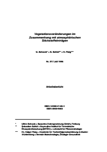 Bild der Titelseite der Publikation: Vegetationsveränderungen im Zusammenhang mit atmosphärischen Stickstoffeinträgen