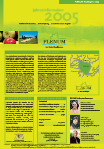 Bild der Titelseite der Publikation: Jahresinformation PLENUM Kreis Reutlingen 2005