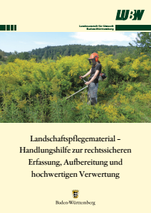 Bild der Titelseite der Publikation: Landschaftspflegematerial - Handlungshilfe zur rechtssicheren Erfassung, Aufbereitung und hochwertigen Verwendung